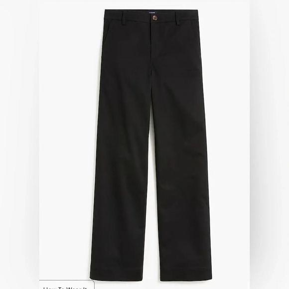J.Crew Wide Leg Sailor Chino Black Pants Size 4P - Picture 4 of 4